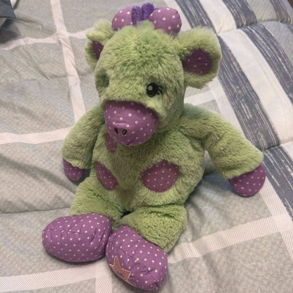 American Girl Bitty Baby Green Purple Plush Giraffe Polka Dot Stuffed Lovey Doll